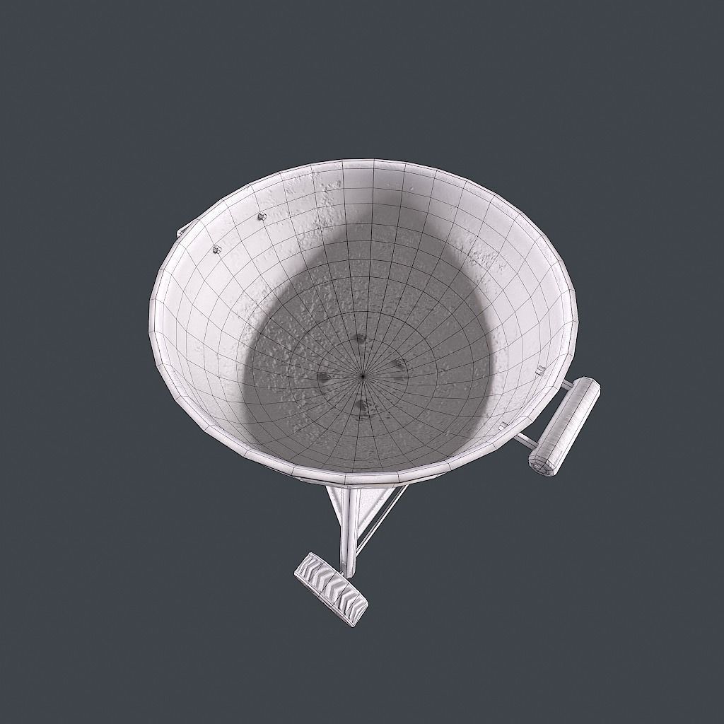 Old Barbecue Low-poly 3D model_27