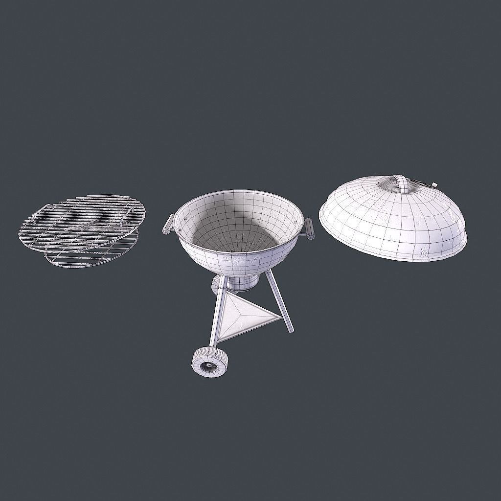 Old Barbecue Low-poly 3D model_28
