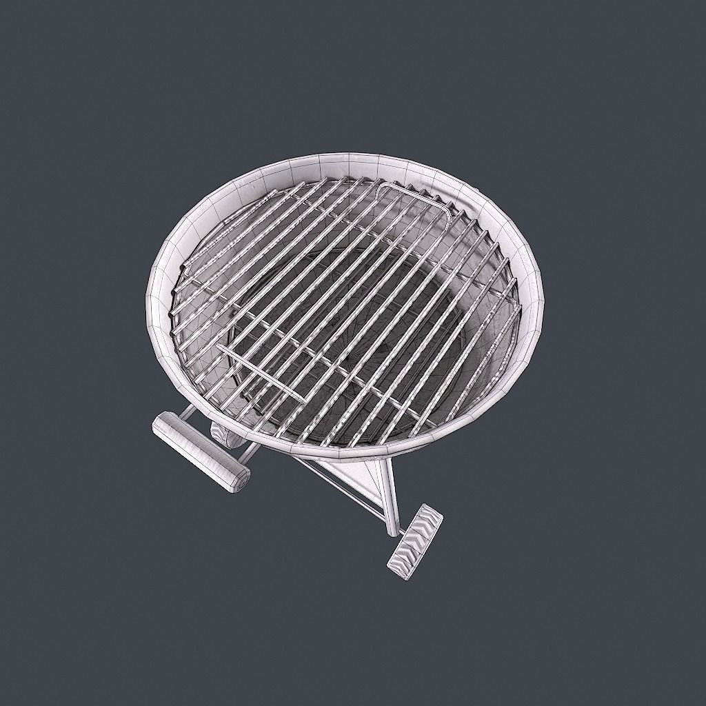Old Barbecue Low-poly 3D model_26
