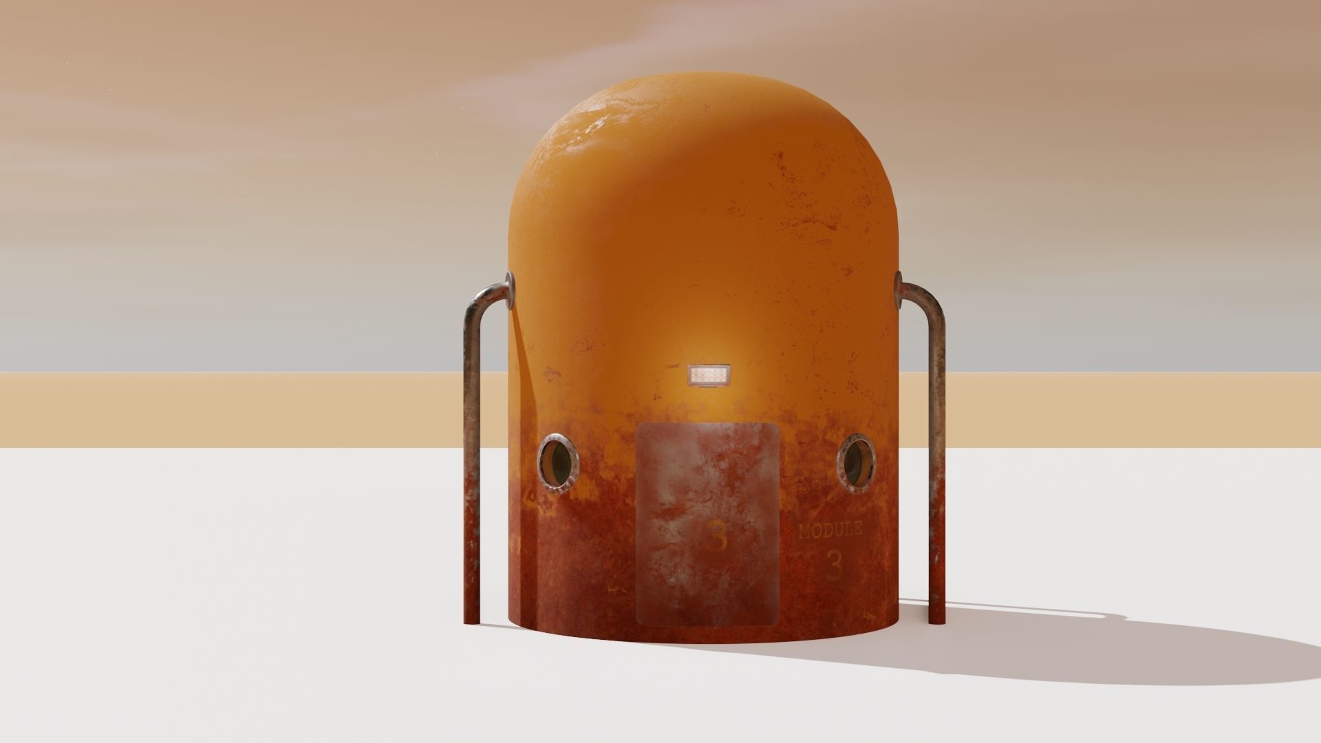 Mars module and landscape Low-poly 3D model_12
