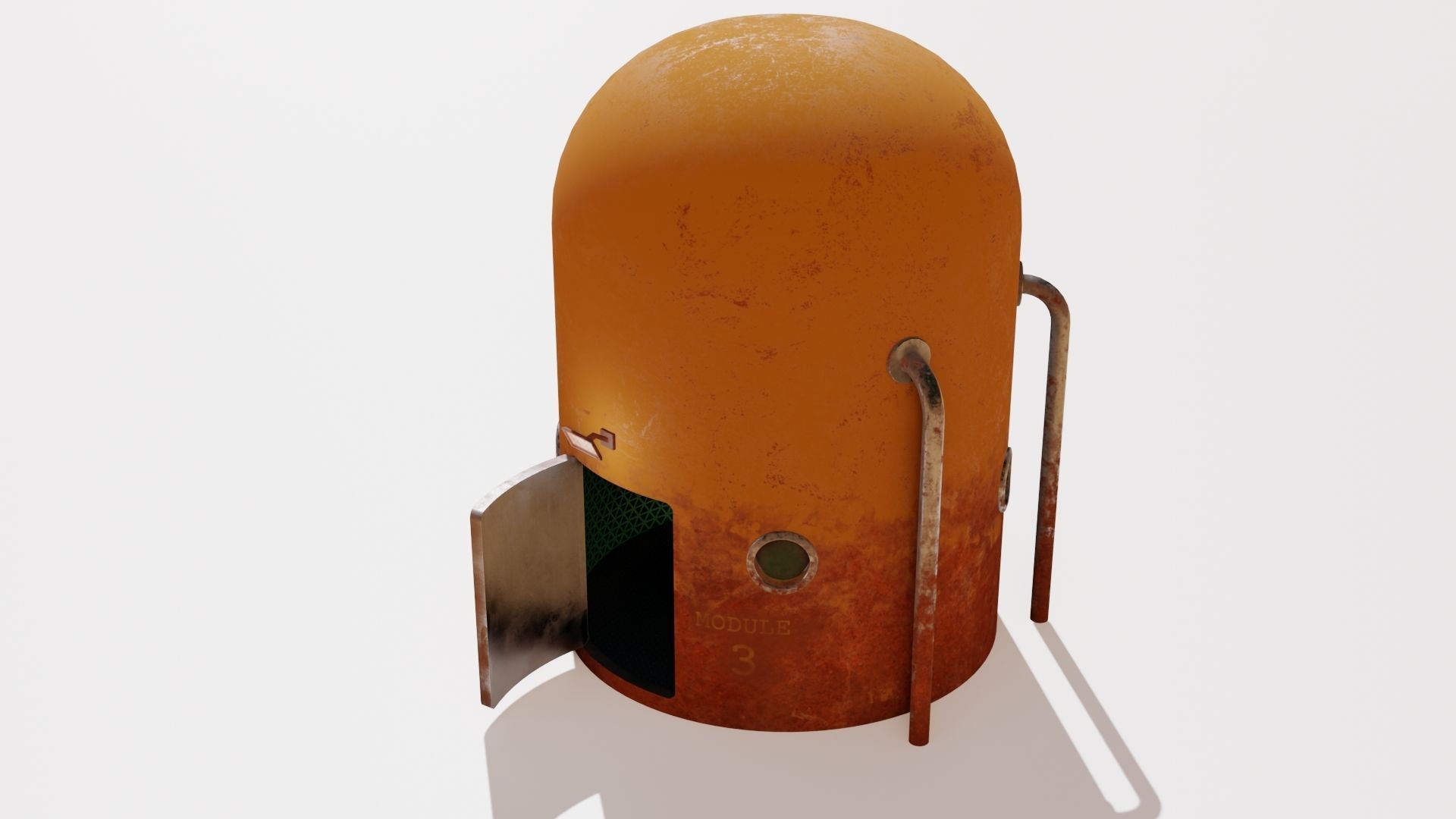 Mars module and landscape Low-poly 3D model_9