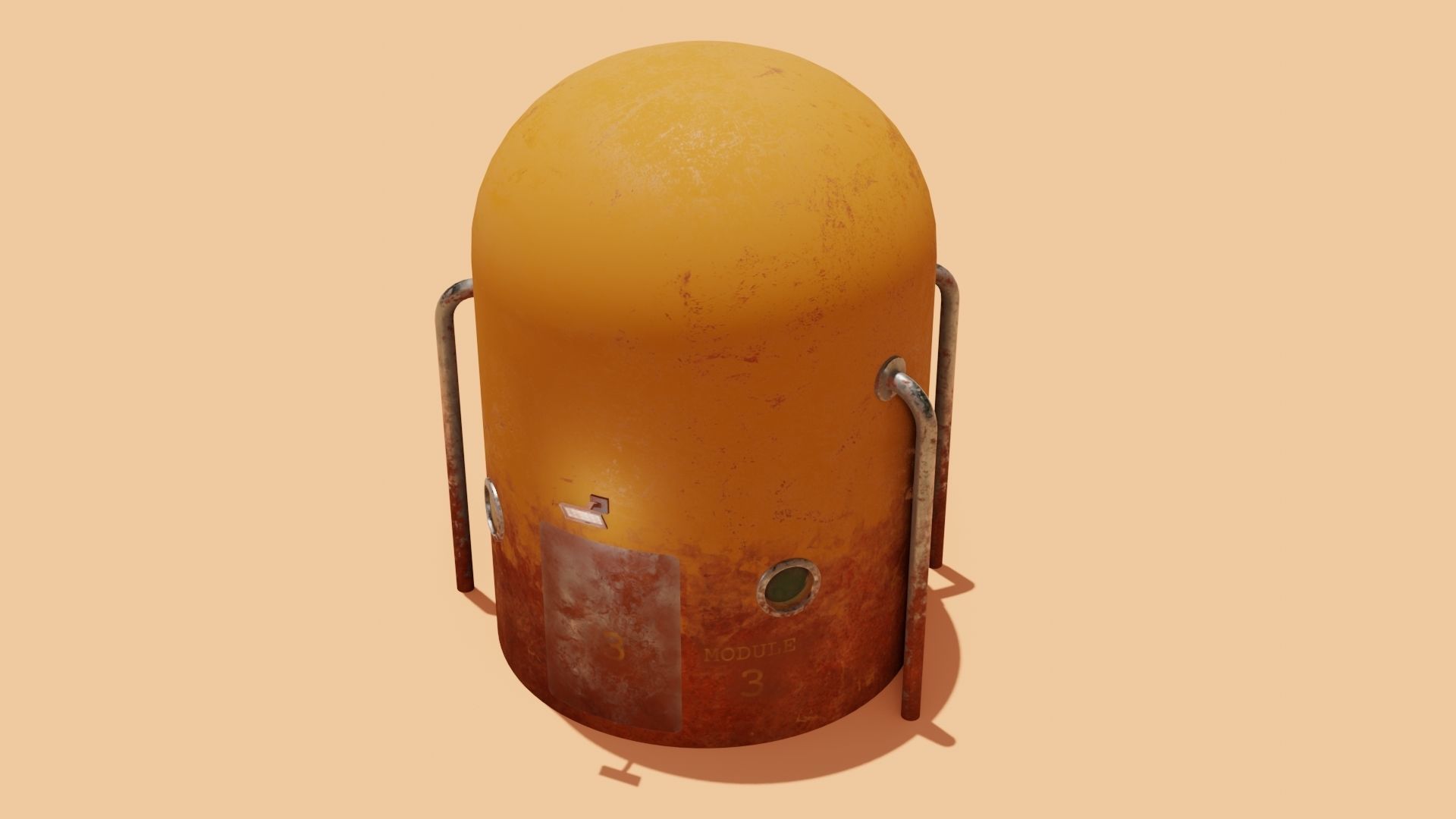 Mars module and landscape Low-poly 3D model_7