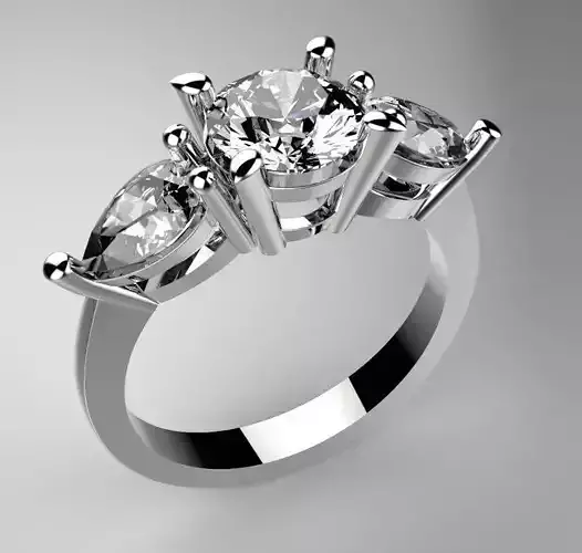 Ring with three stones