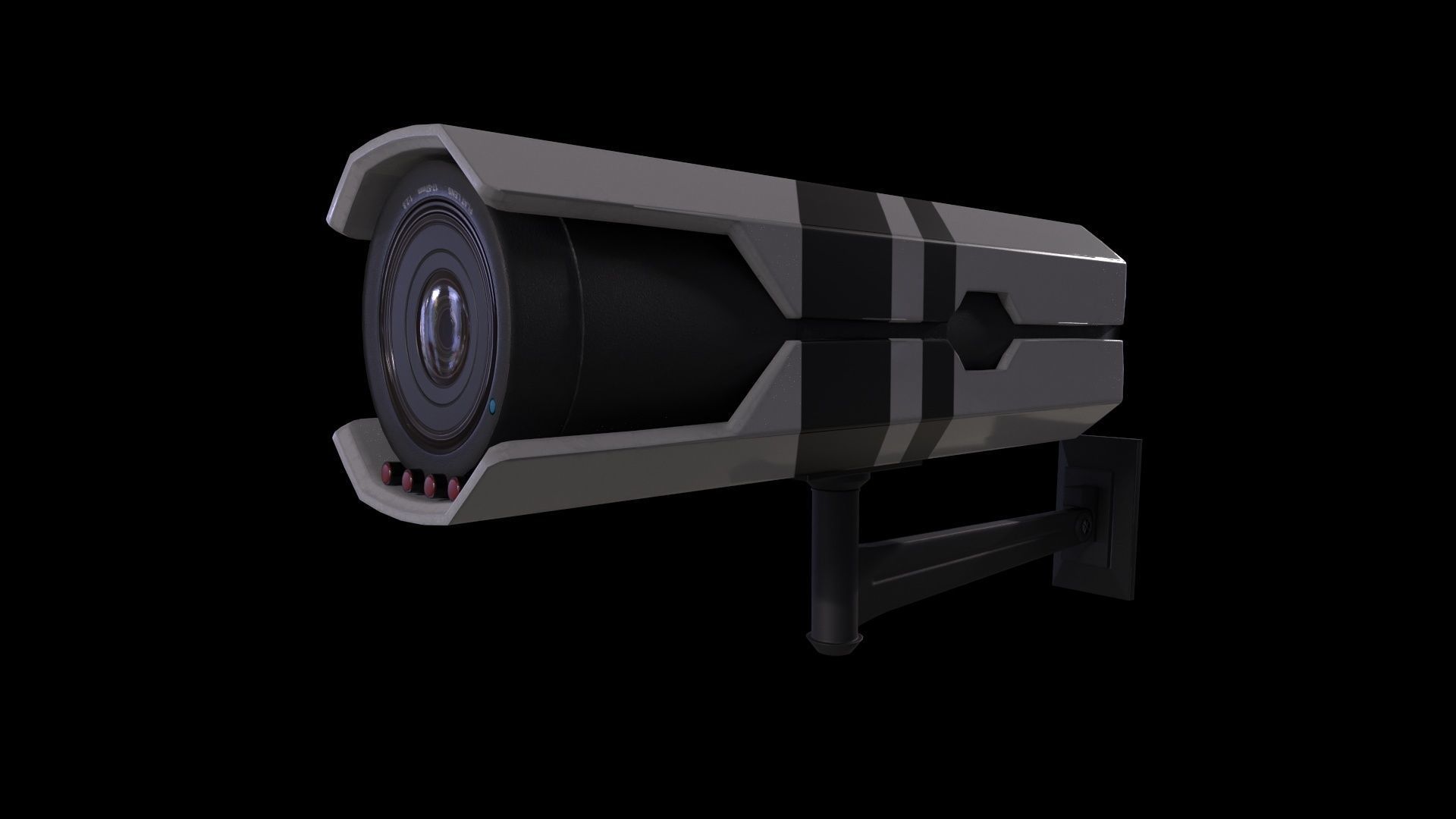 Security Camera Game Ready Low Poly PBR 3D Model  Low-poly 3D model_1