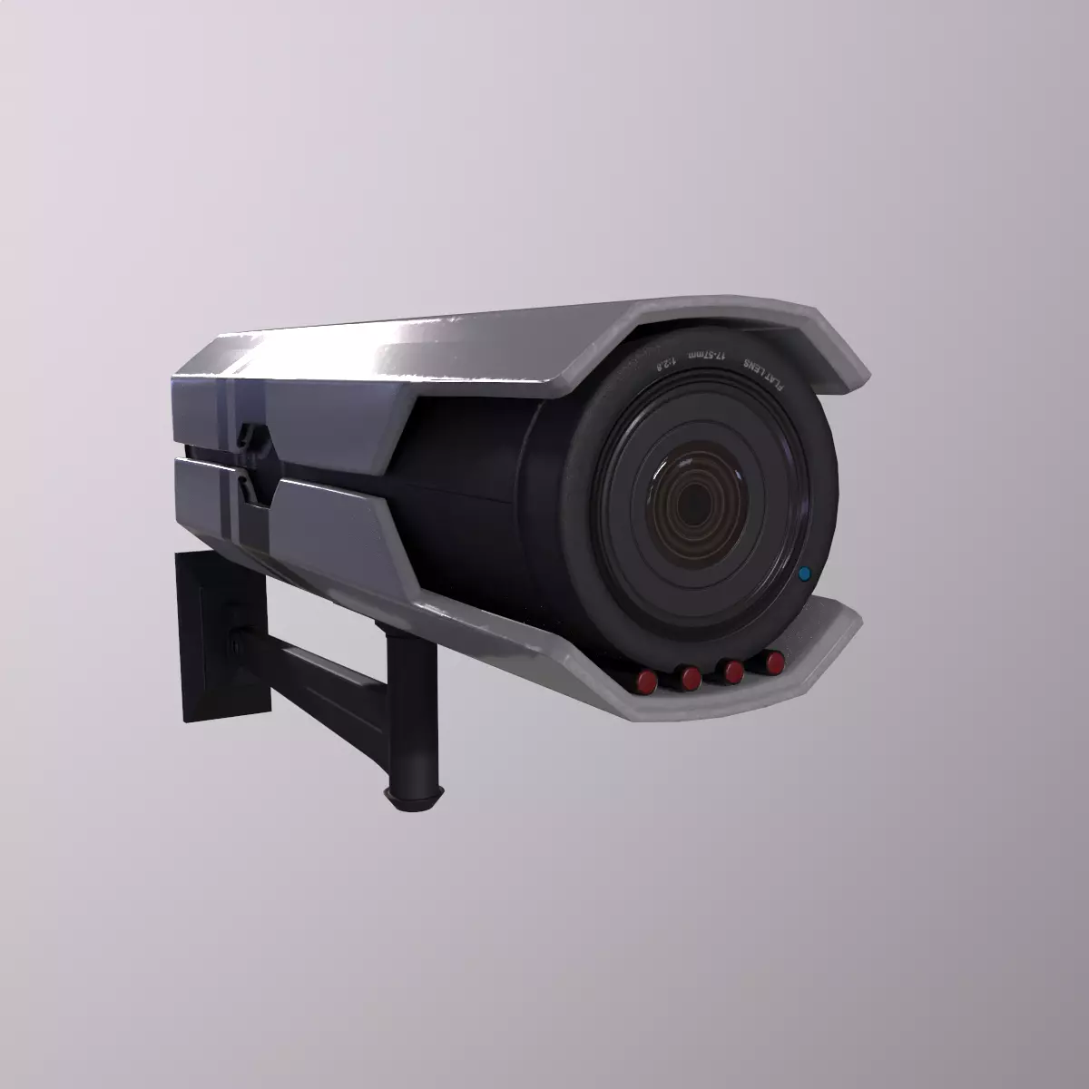 Security Camera Game Ready Low Poly PBR 3D Model  Low-poly 3D model_0