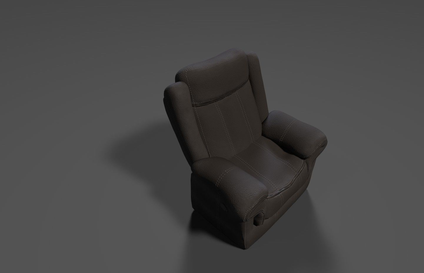 Armchair recliner chair Low-poly 3D model_2