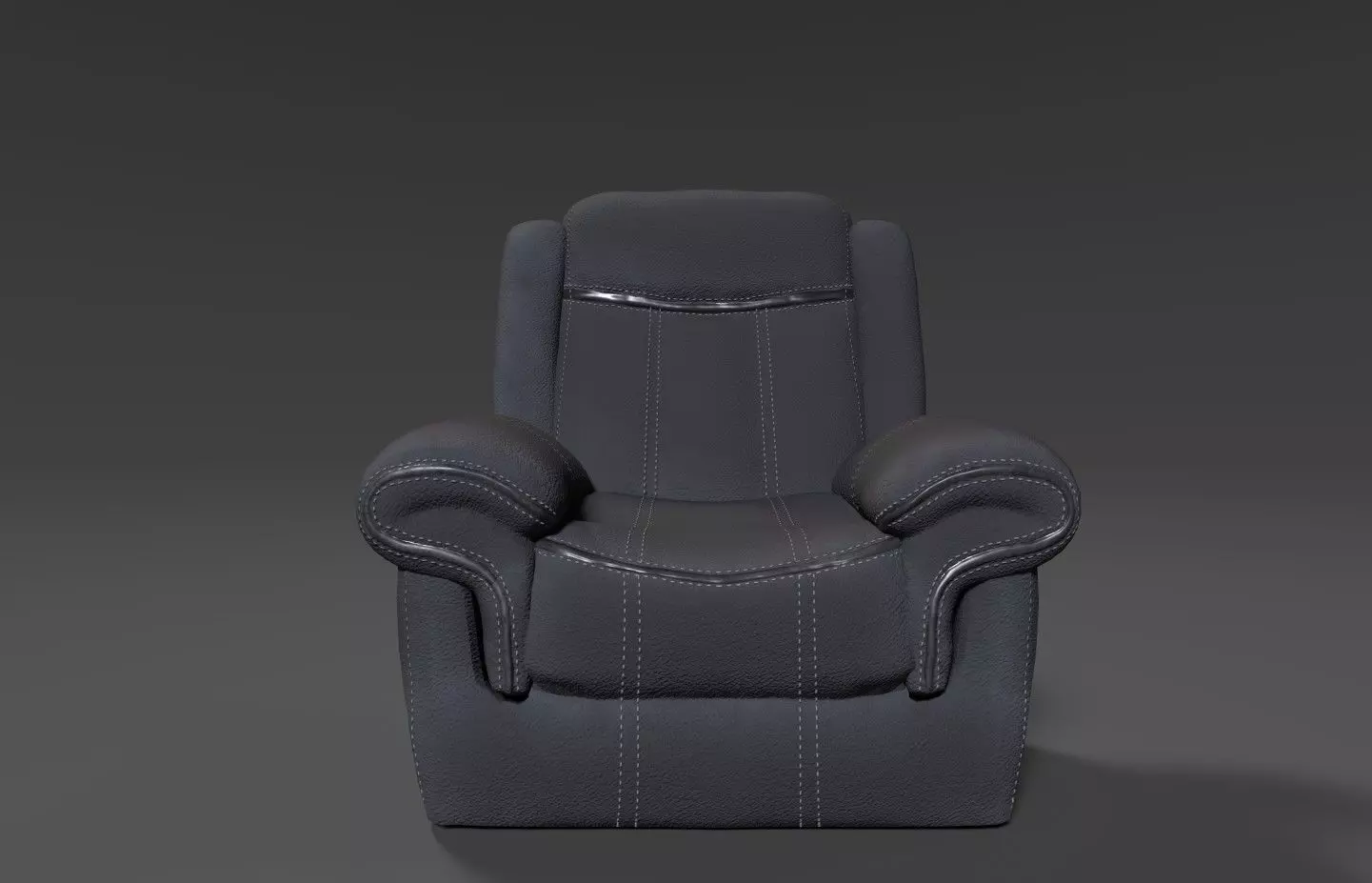 Armchair recliner chair Low-poly 3D model_0