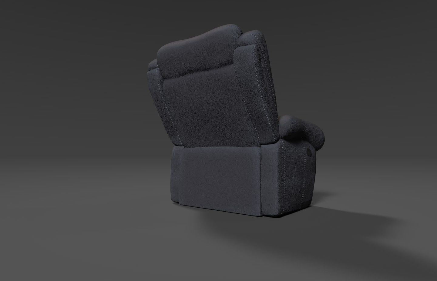 Armchair recliner chair Low-poly 3D model_3
