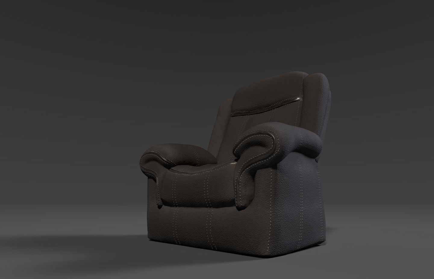 Armchair recliner chair Low-poly 3D model_1