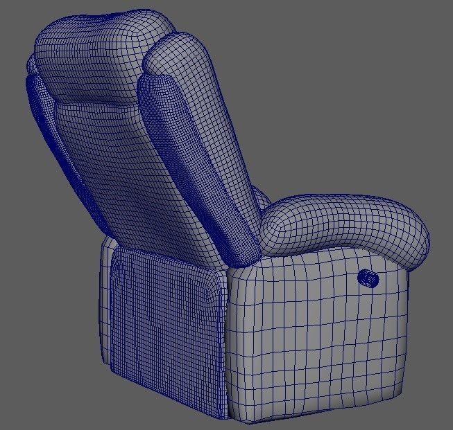 Armchair recliner chair Low-poly 3D model_6