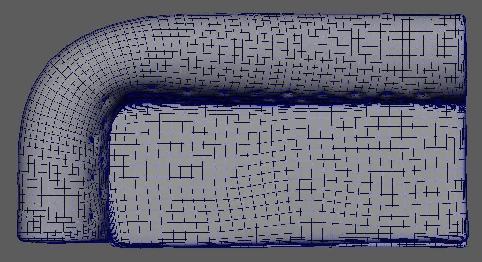 Sofa Button Low-poly 3D model_7