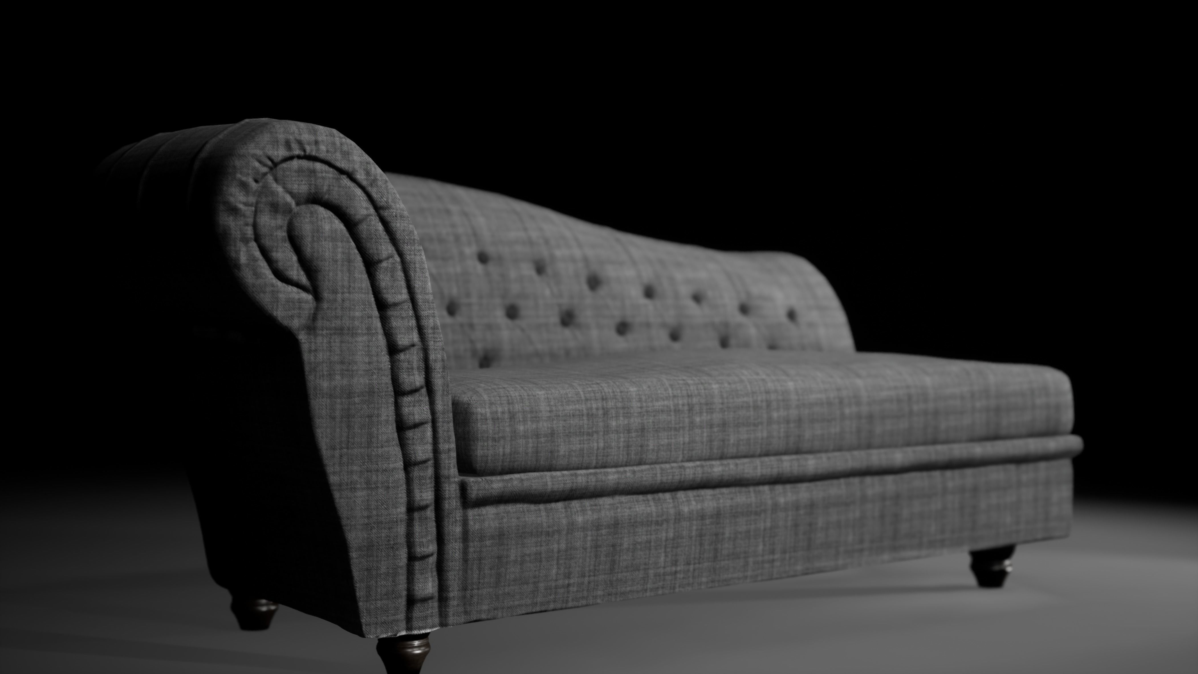 Sofa Button Low-poly 3D model_4