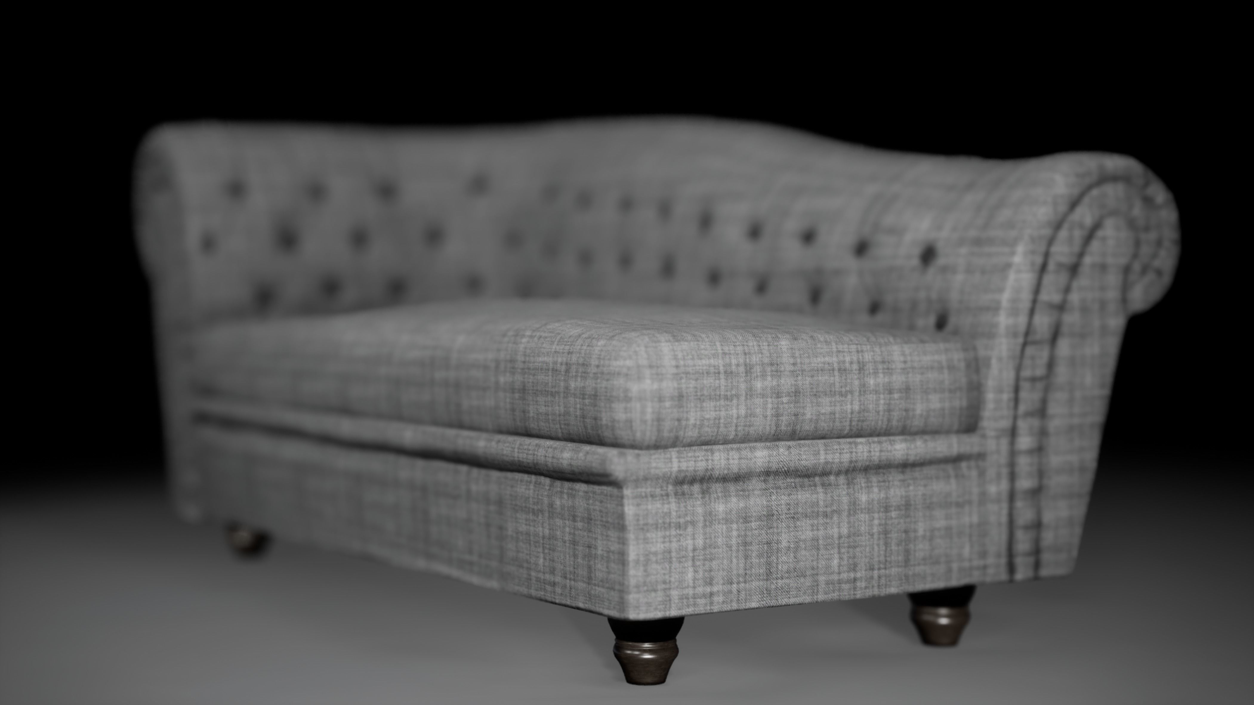 Sofa Button Low-poly 3D model_2