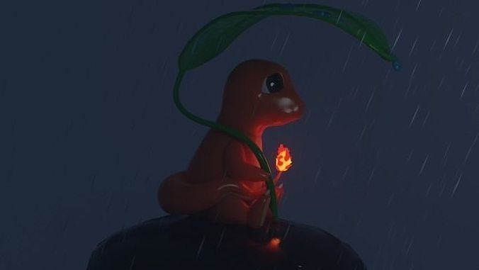 charmander in rain for printing 3D print model