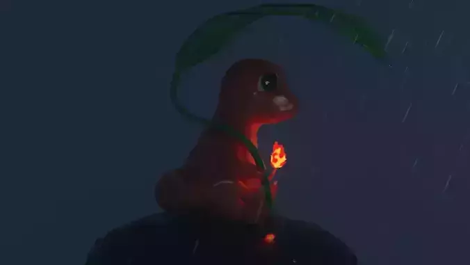 charmander in rain for printing 3D print model