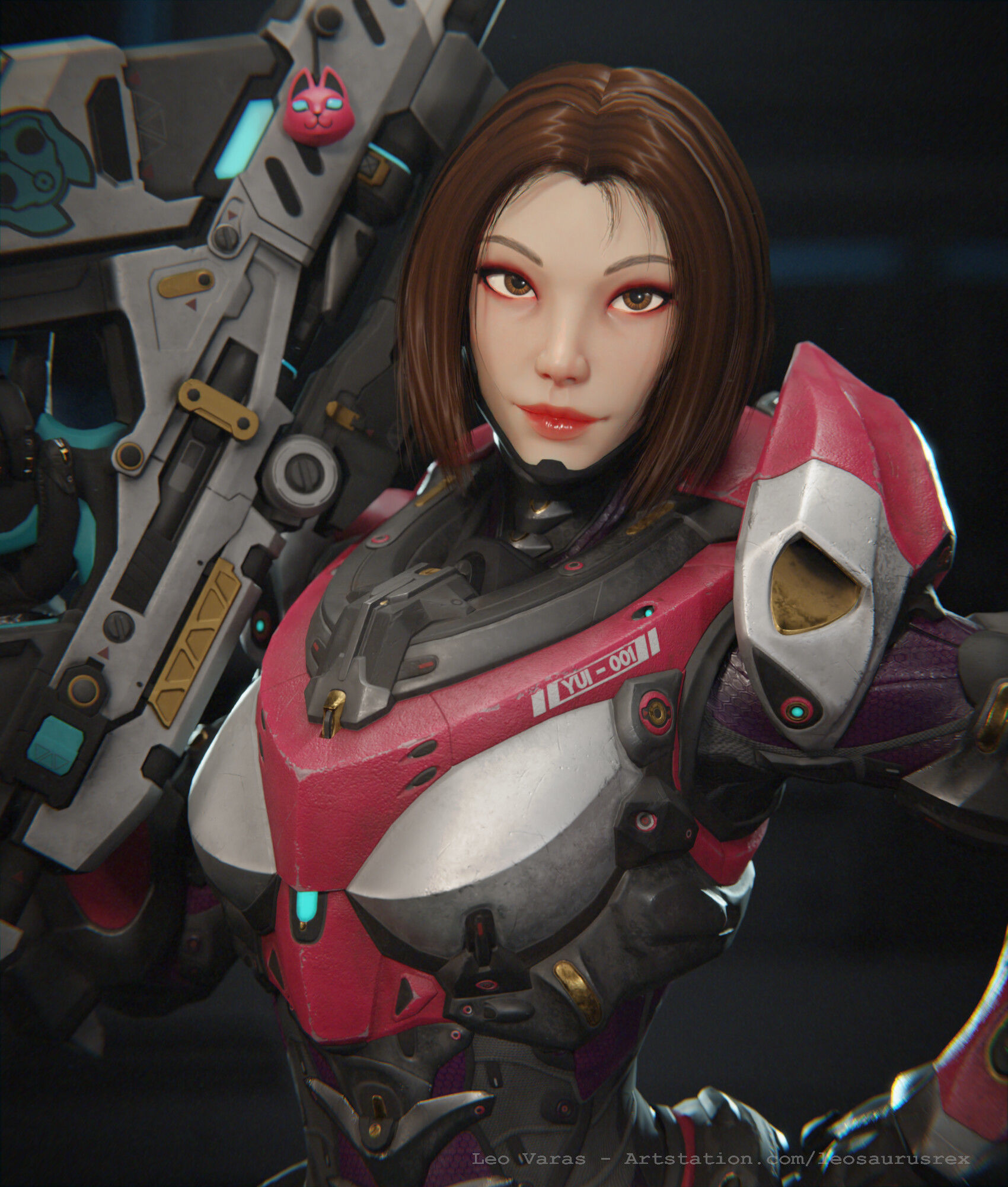 Yui - SpecOps Cat Low-poly 3D model_7