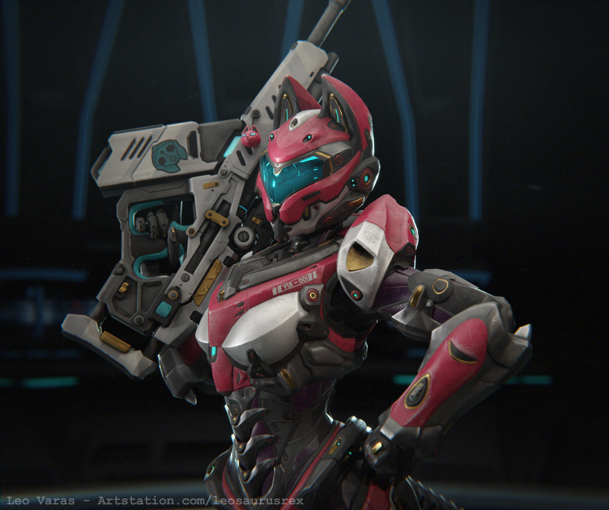 Yui - SpecOps Cat Low-poly 3D model_6