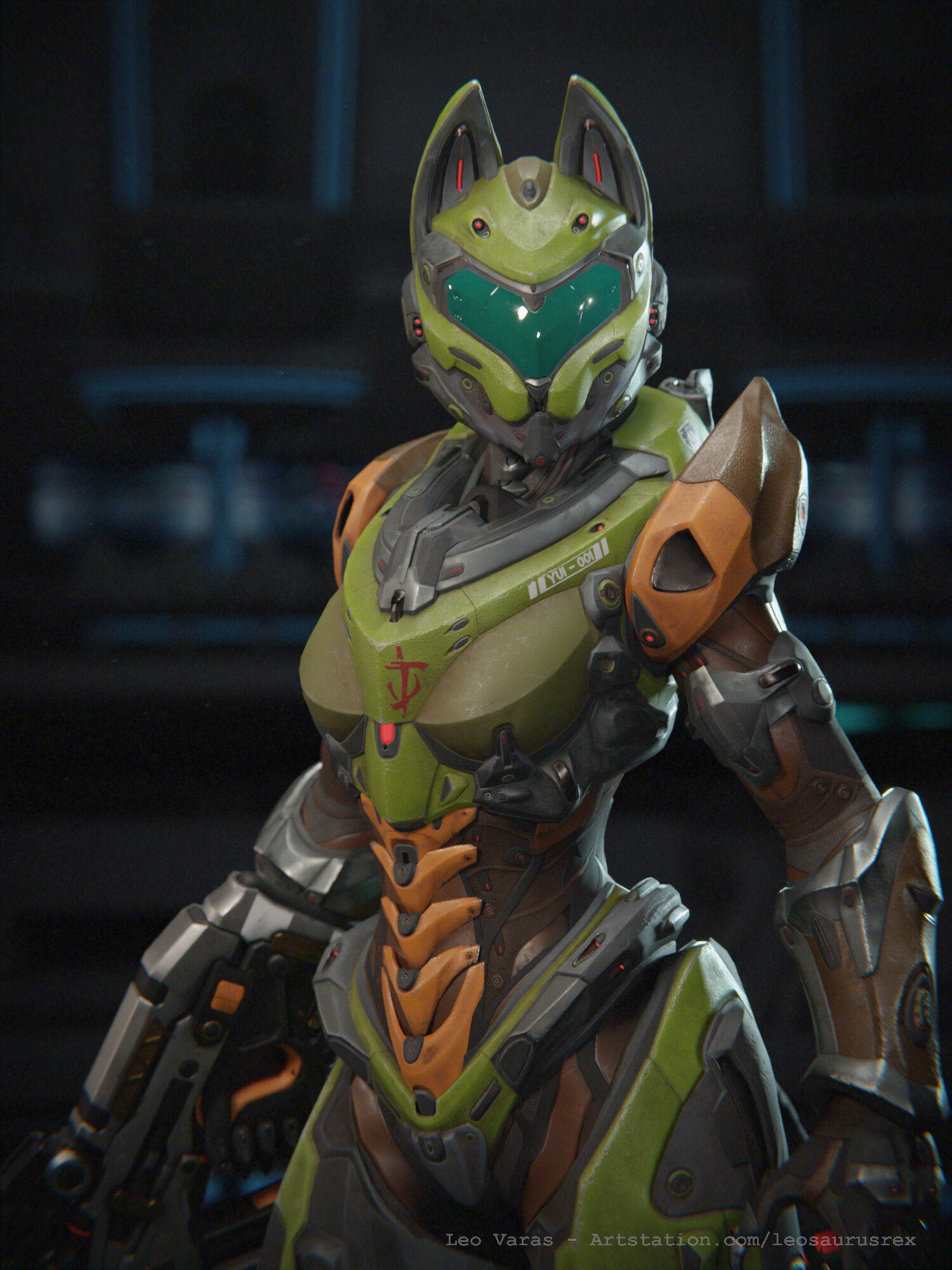 Yui - SpecOps Cat Low-poly 3D model_16