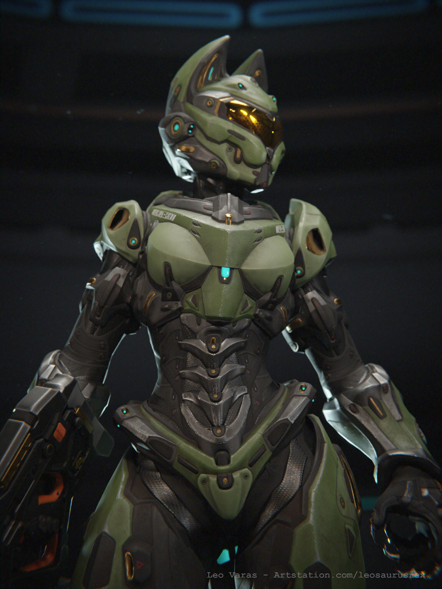 Yui - SpecOps Cat Low-poly 3D model_15