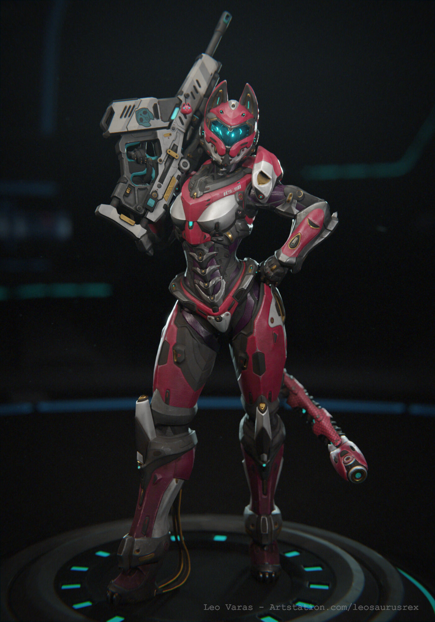 Yui - SpecOps Cat Low-poly 3D model_4