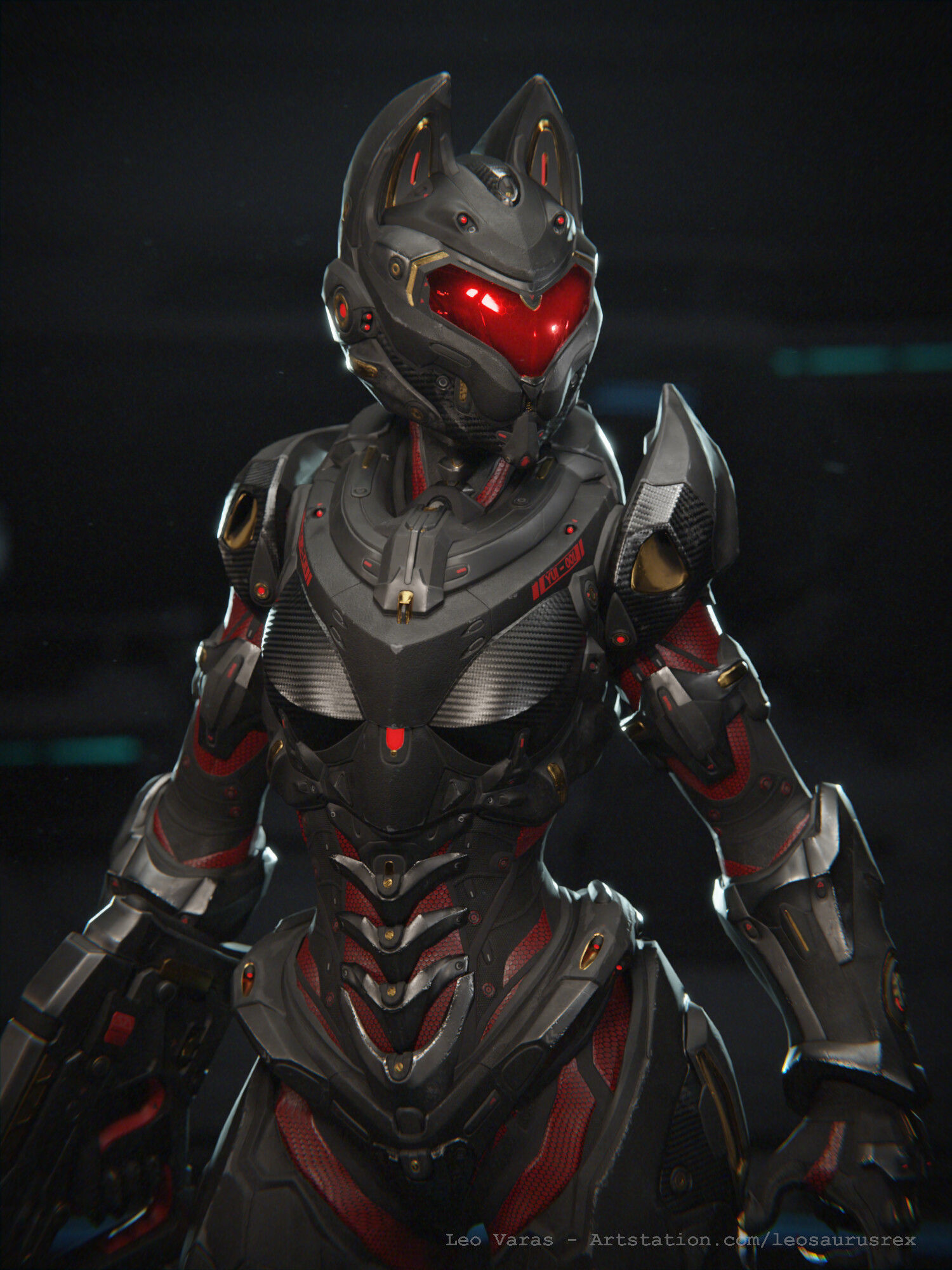 Yui - SpecOps Cat Low-poly 3D model_13