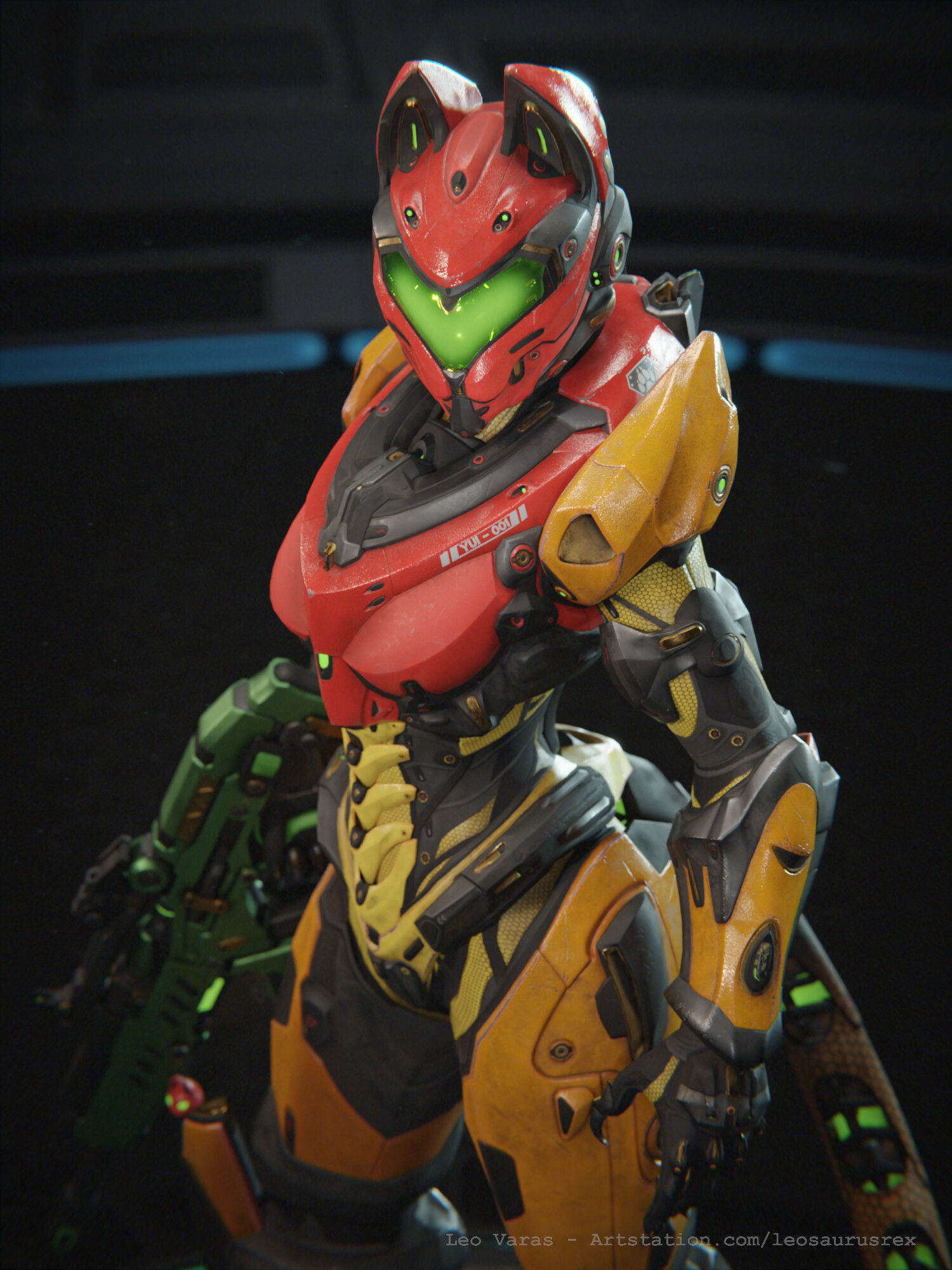 Yui - SpecOps Cat Low-poly 3D model_17