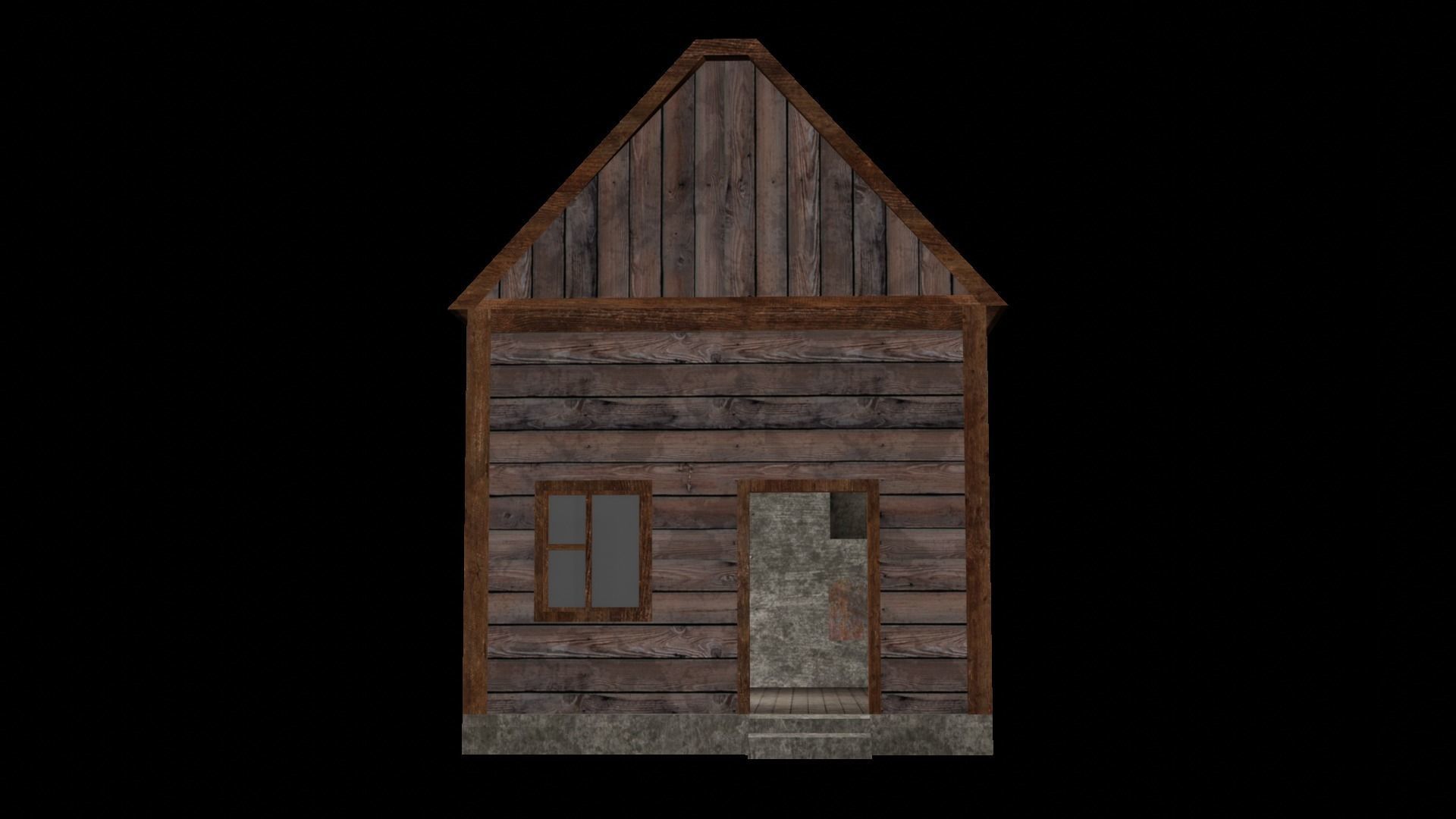 Old Wooden House Low-poly 3D model_14