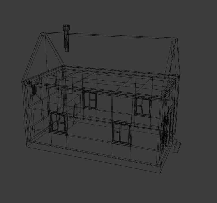 Old Wooden House Low-poly 3D model_19