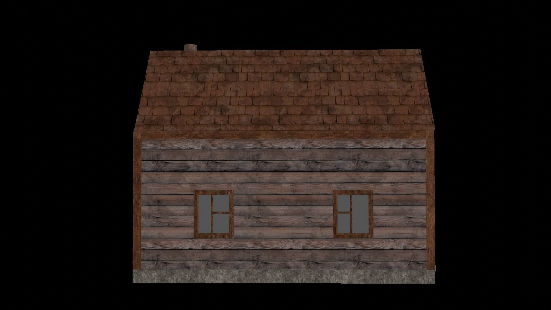 Old Wooden House Low-poly 3D model_12