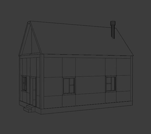 Old Wooden House Low-poly 3D model_27