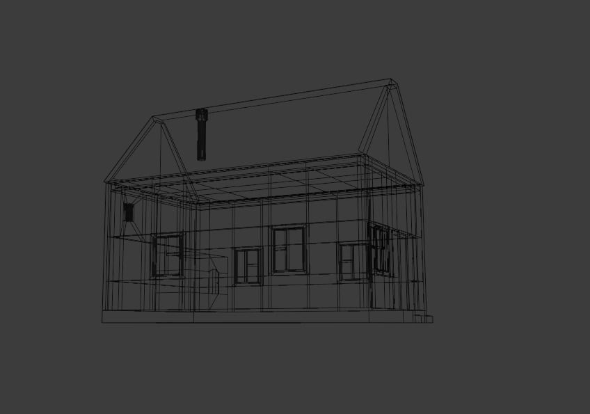 Old Wooden House Low-poly 3D model_21