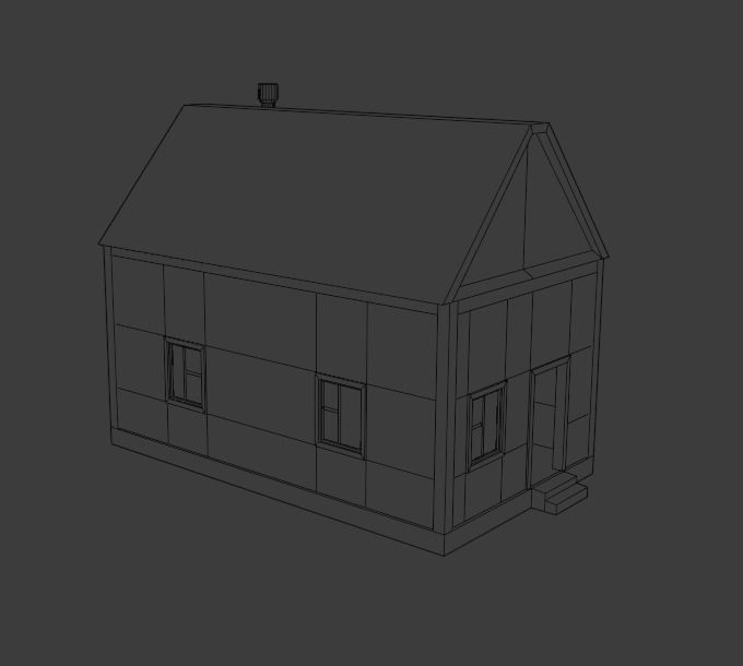 Old Wooden House Low-poly 3D model_17