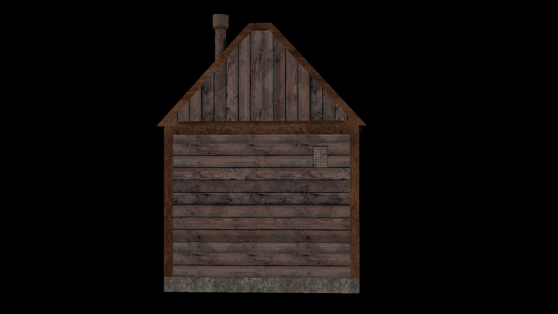 Old Wooden House Low-poly 3D model_10