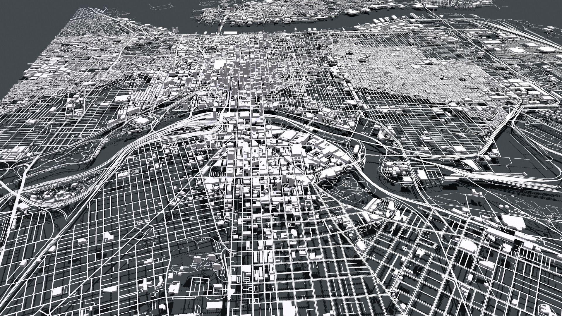 Cityscape Philadelphia Pennsylvania USA 3D model_9