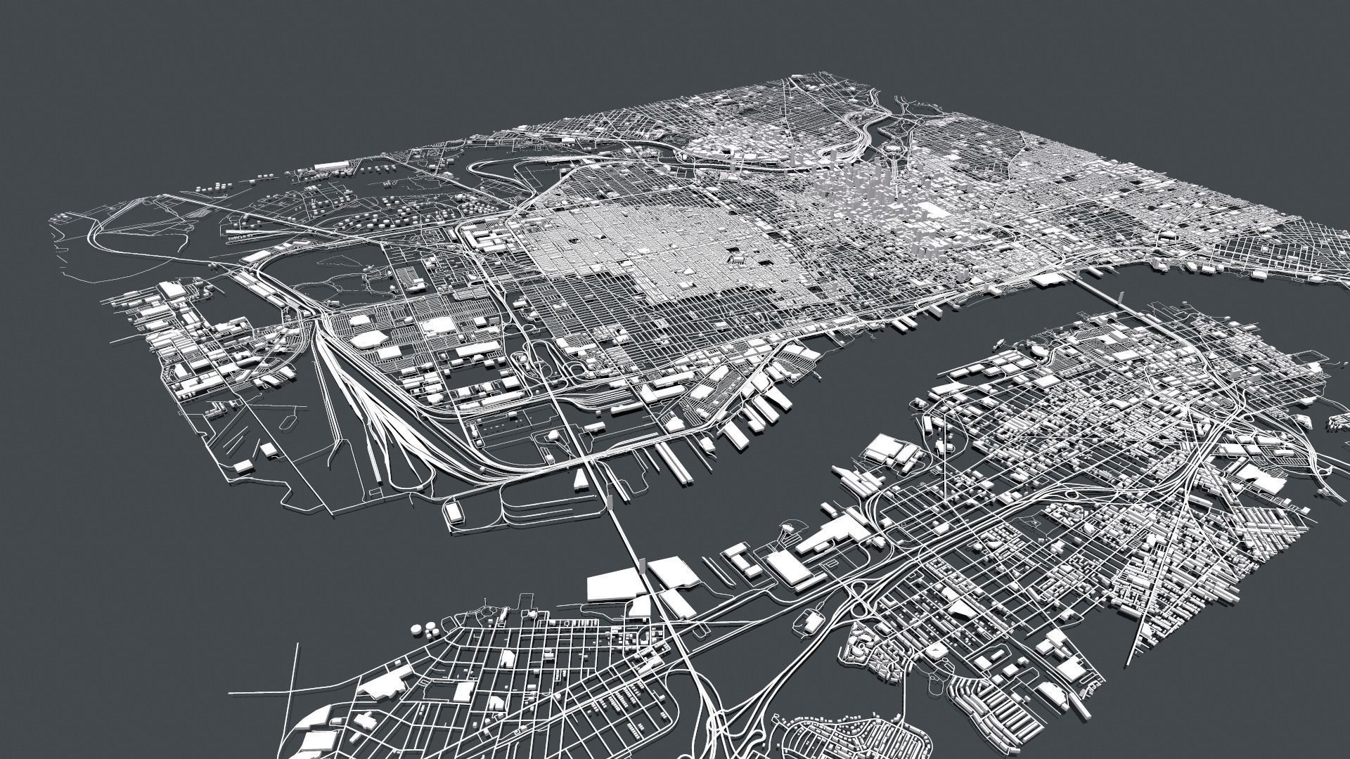 Cityscape Philadelphia Pennsylvania USA 3D model_4