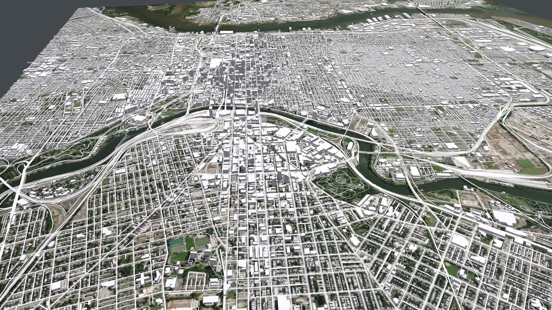 Cityscape Philadelphia Pennsylvania USA 3D model_7