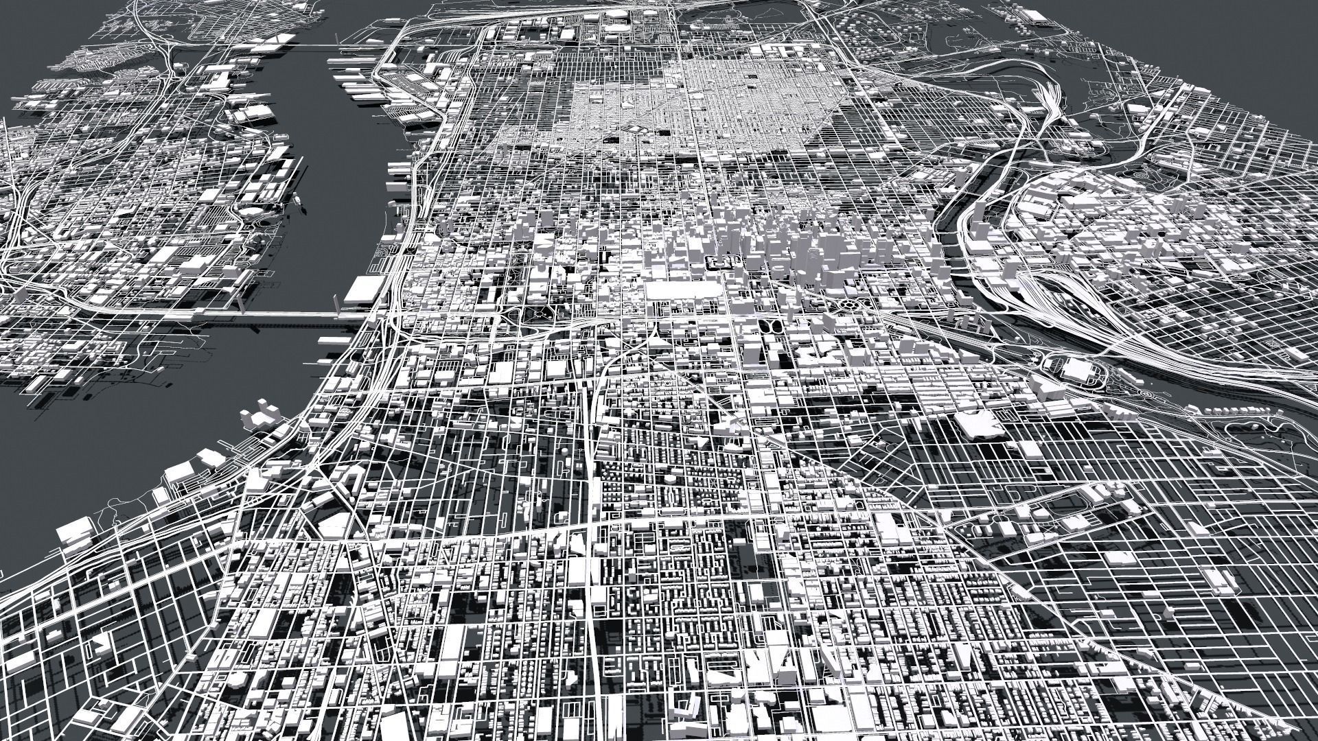 Cityscape Philadelphia Pennsylvania USA 3D model_10