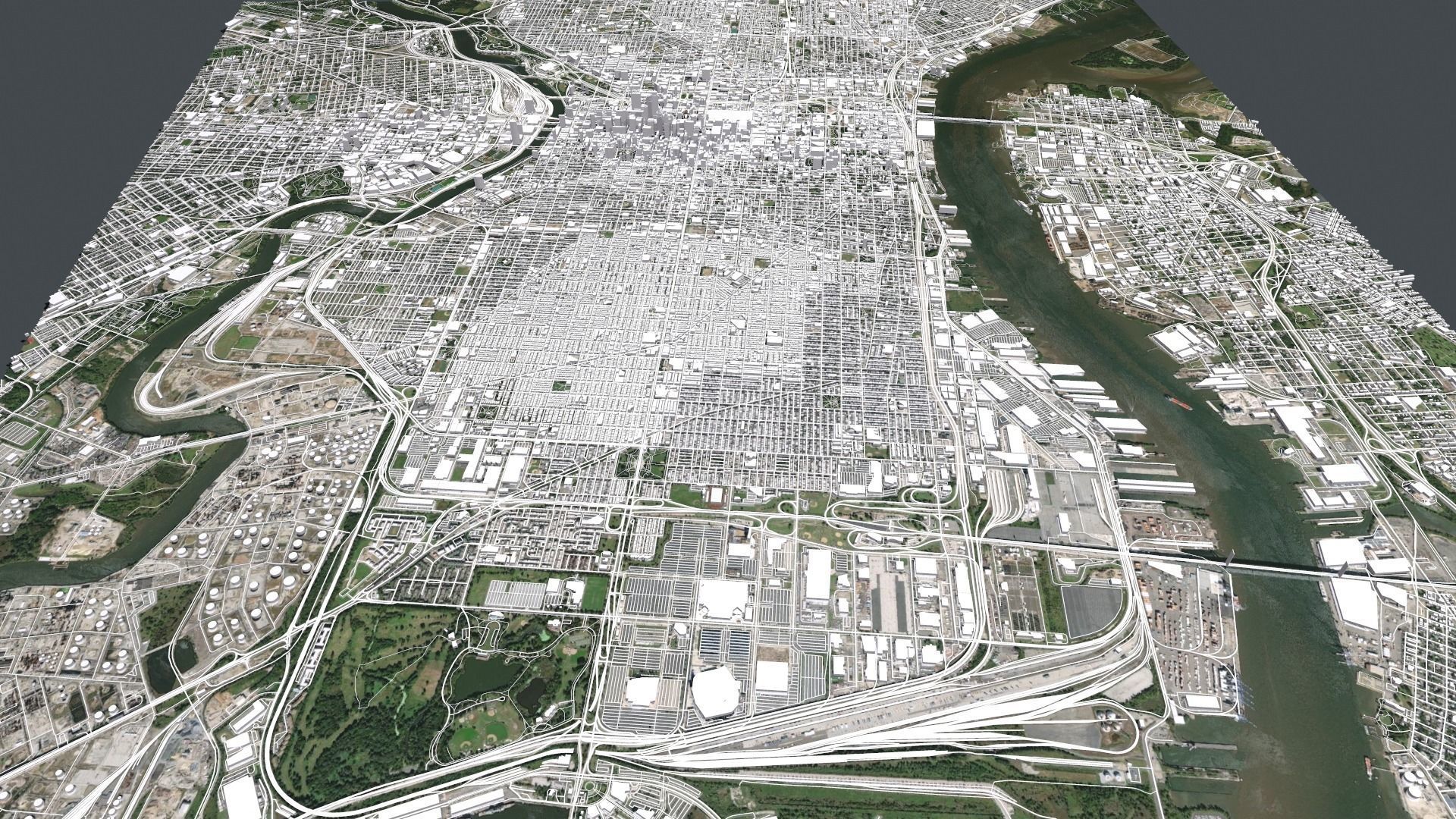 Cityscape Philadelphia Pennsylvania USA 3D model_6