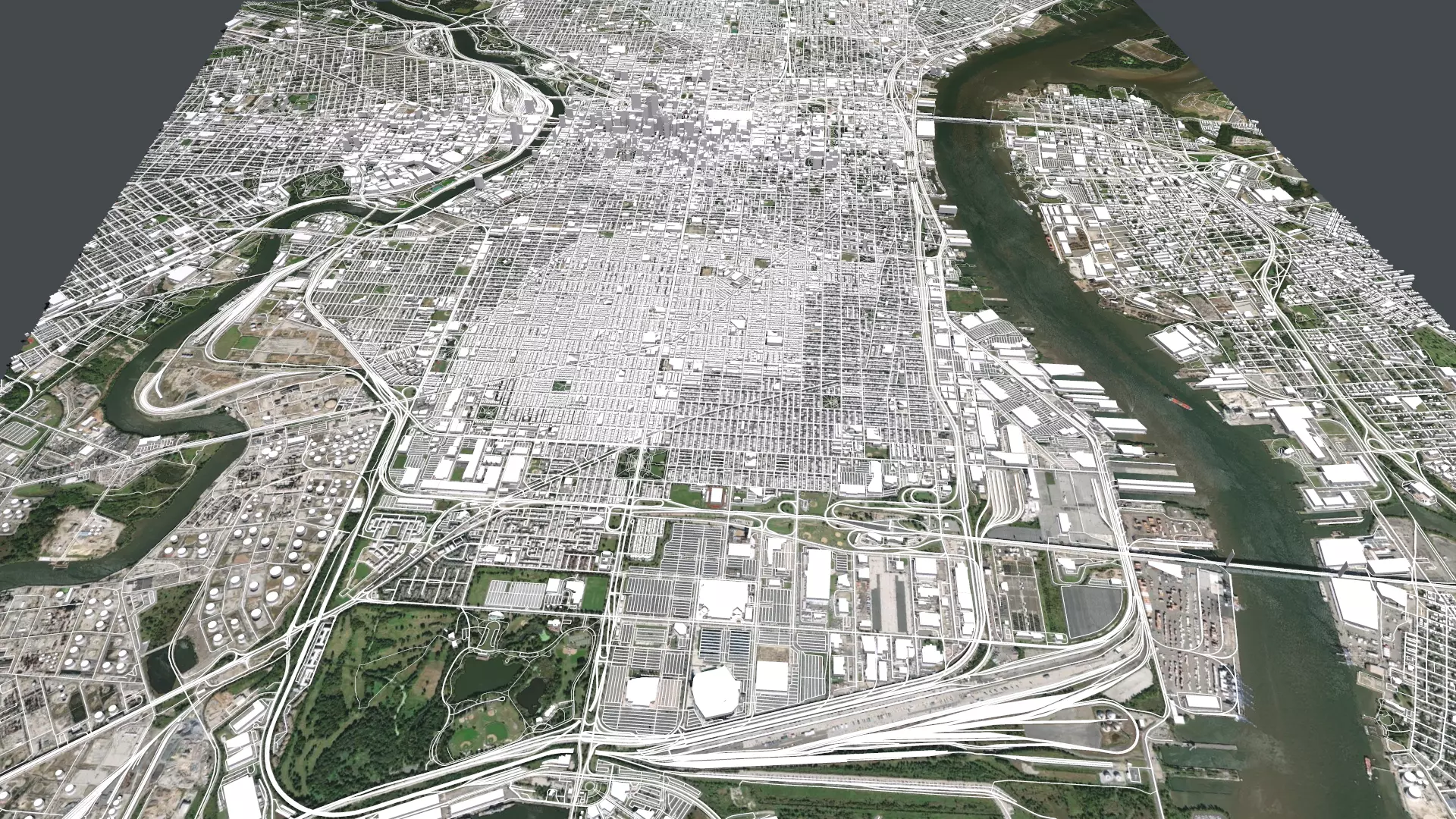 Cityscape Philadelphia Pennsylvania USA 3D model_0