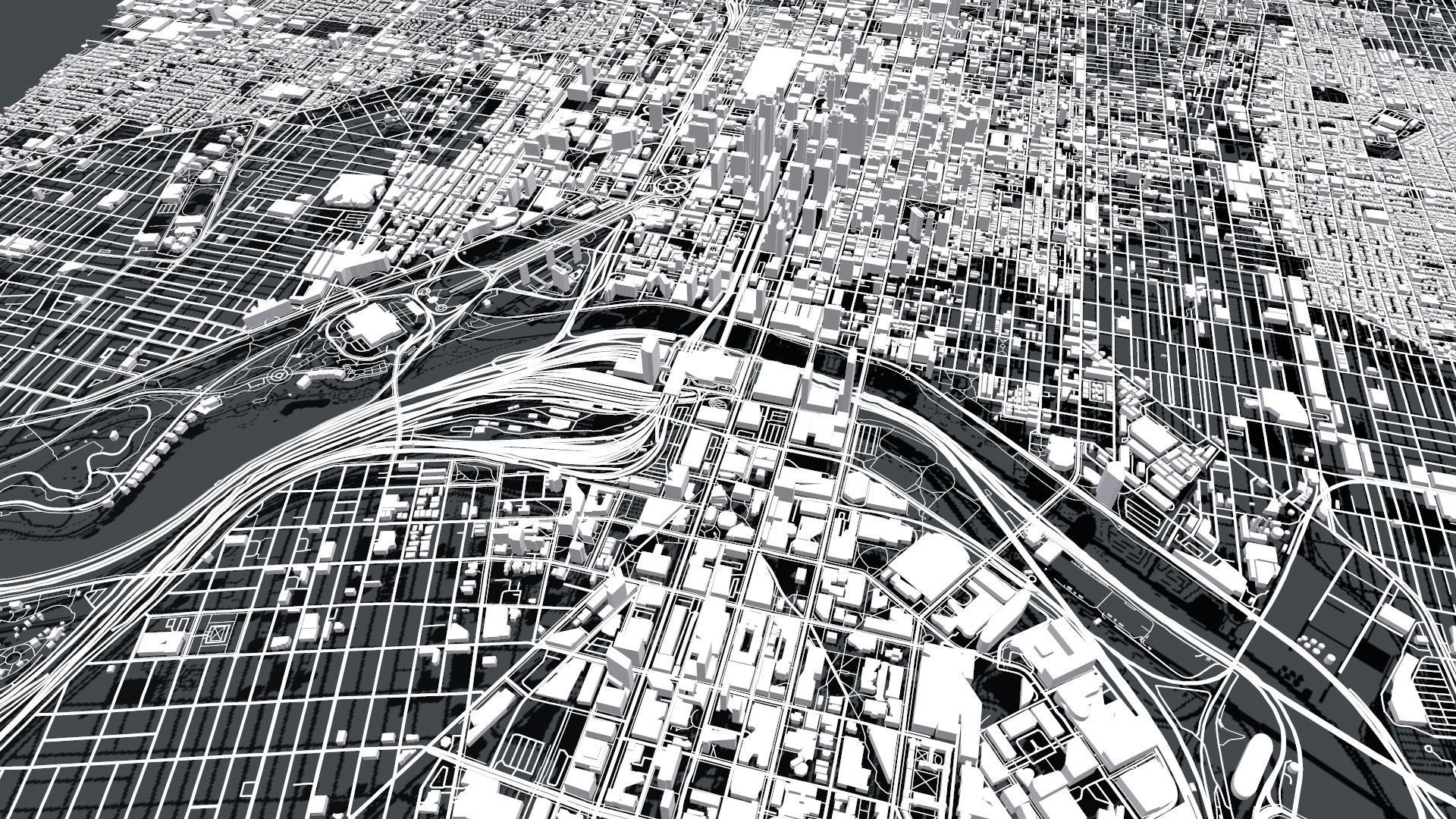 Cityscape Philadelphia Pennsylvania USA 3D model_8