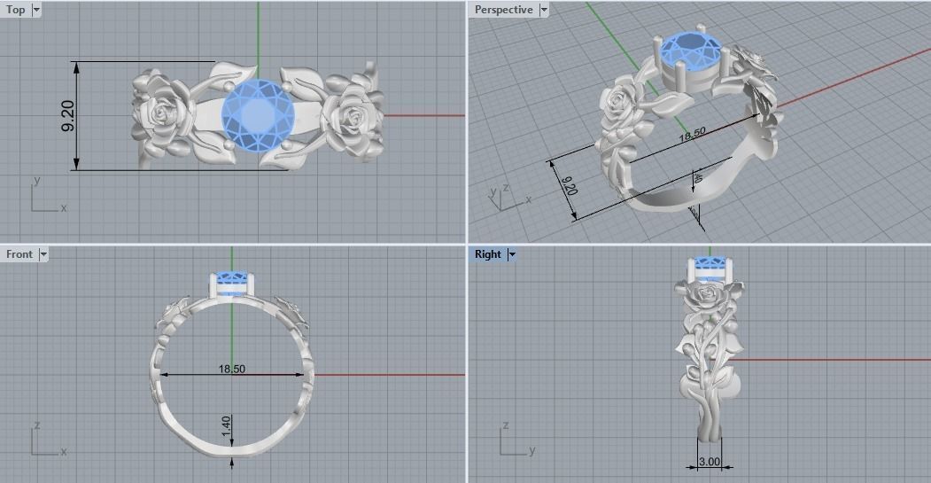 Rose  011 3D print model_10