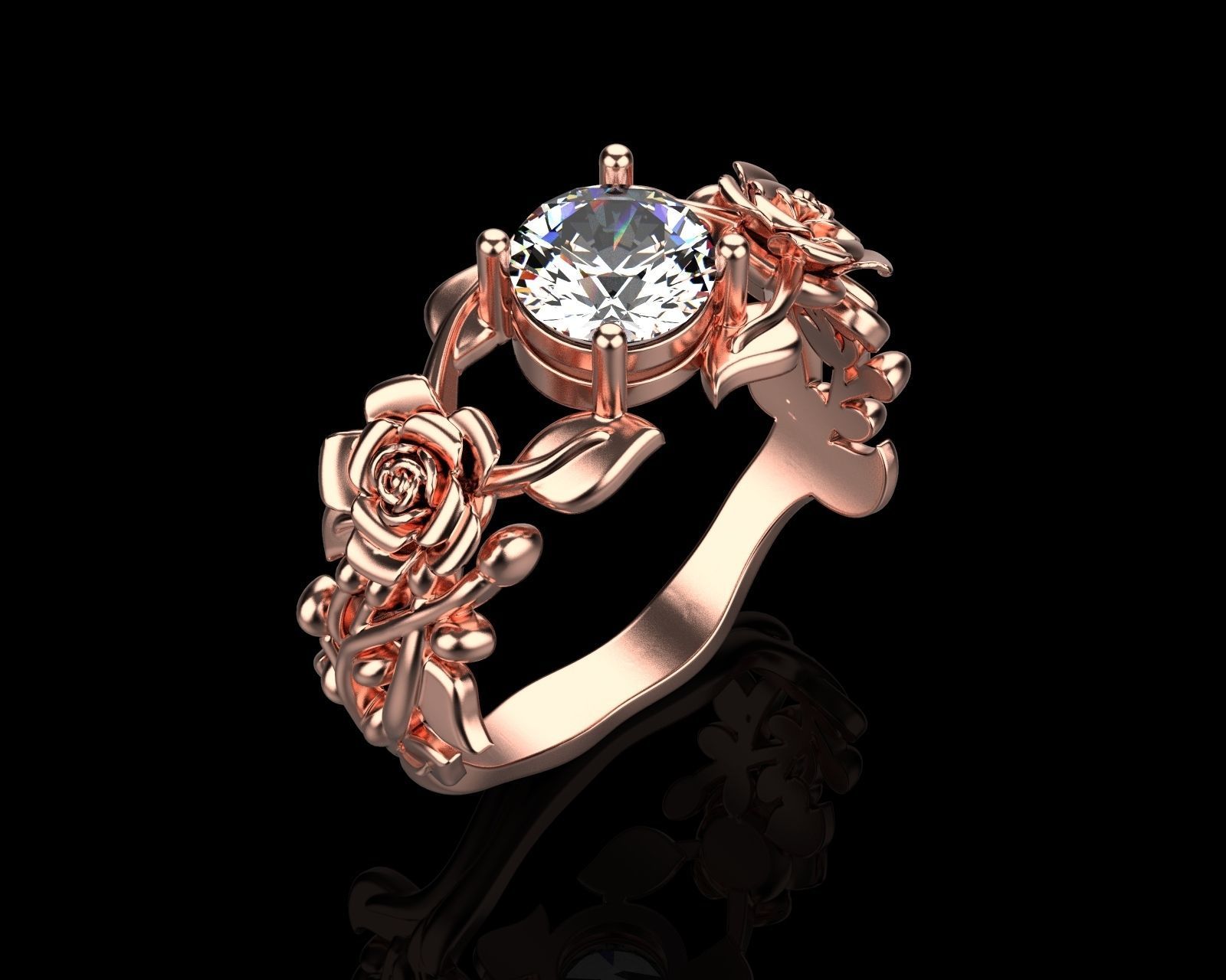 Rose  011 3D print model_3