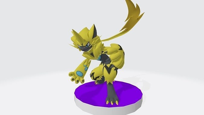 Zeraora pokemon character 3D print model
