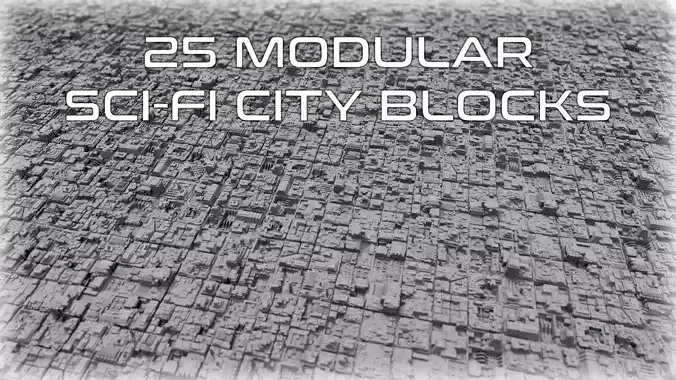 25 Modular Sci-Fi City Block Set