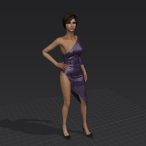 Asymmetric Gown 3D model