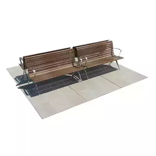 Wooden Outdoor Benches With Metallic Legs