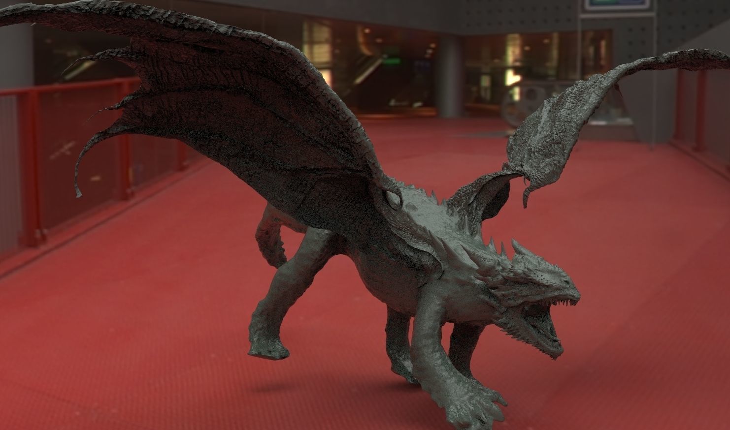 Dragon Crocodile hybrid 3D model_2