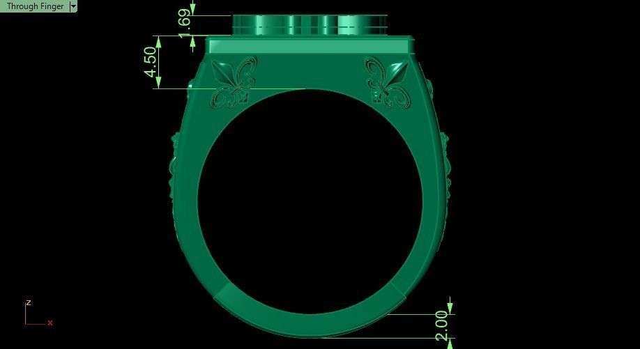 lion ring for men  3D print model_7