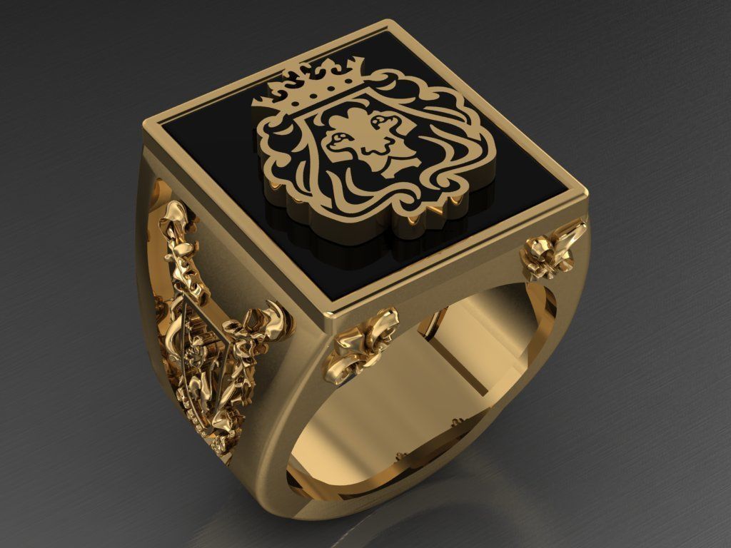 lion ring for men  3D print model_1