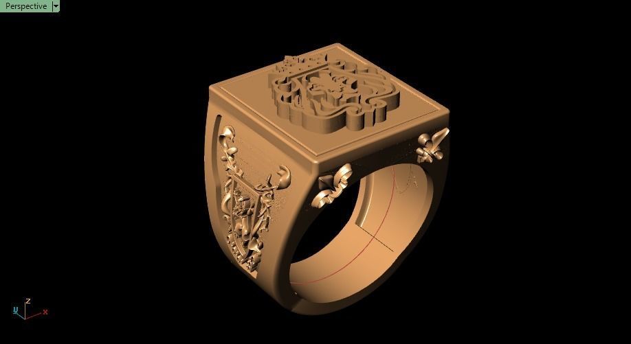 lion ring for men  3D print model_18
